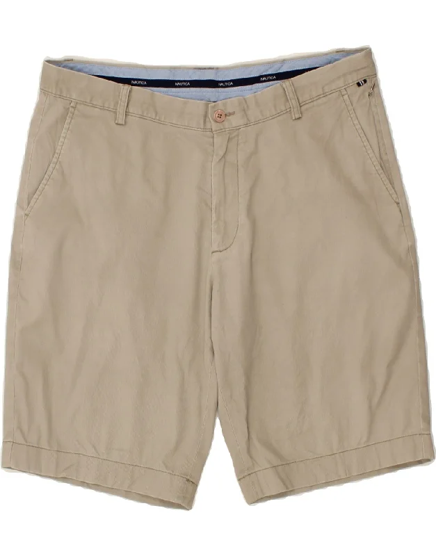 NAUTICA Mens Chino Shorts W38 XL Grey Cotton