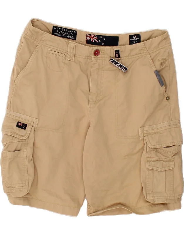 NEW ZEALAND AUCKLAND Mens Cargo Shorts Large W34 Beige Cotton