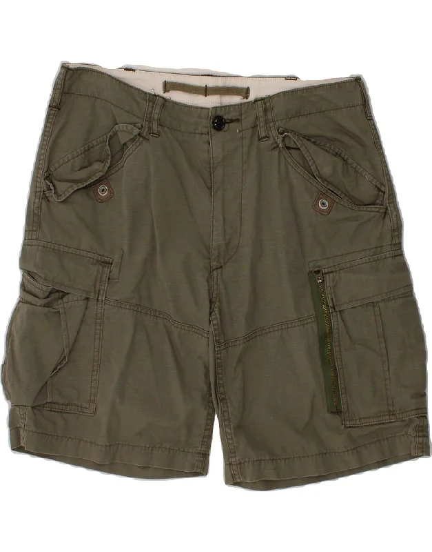 POLO RALPH LAUREN Mens Classic Fit Cargo Shorts W33 Medium Khaki Cotton