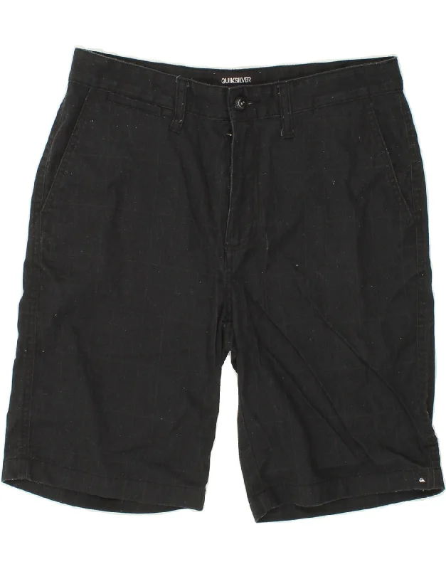 QUIKSILVER Mens Chino Shorts W32 Medium  Black Check Cotton