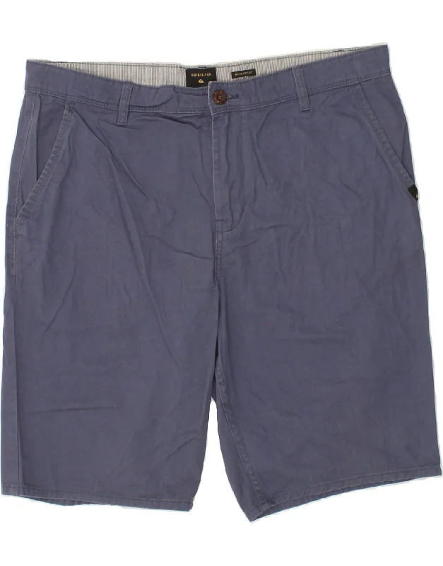 QUIKSILVER Mens Straight Fit Chino Shorts W36 Large Navy Blue Cotton