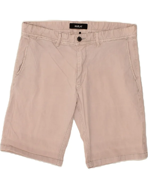 REPLAY Mens Chino Shorts W35 Large Pink