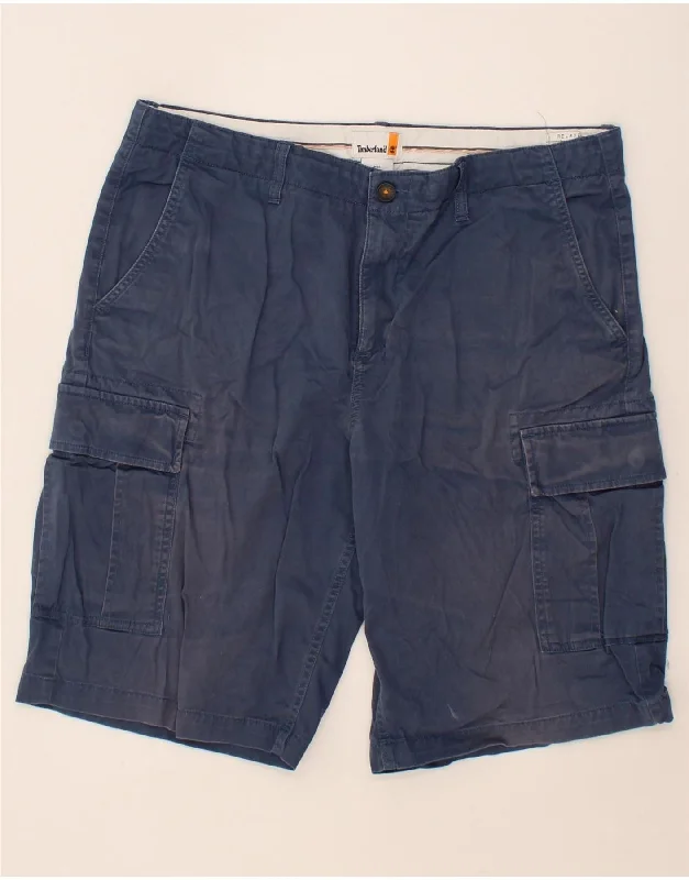 TIMBERLAND Mens Cargo Shorts W36 Large Navy Blue Cotton