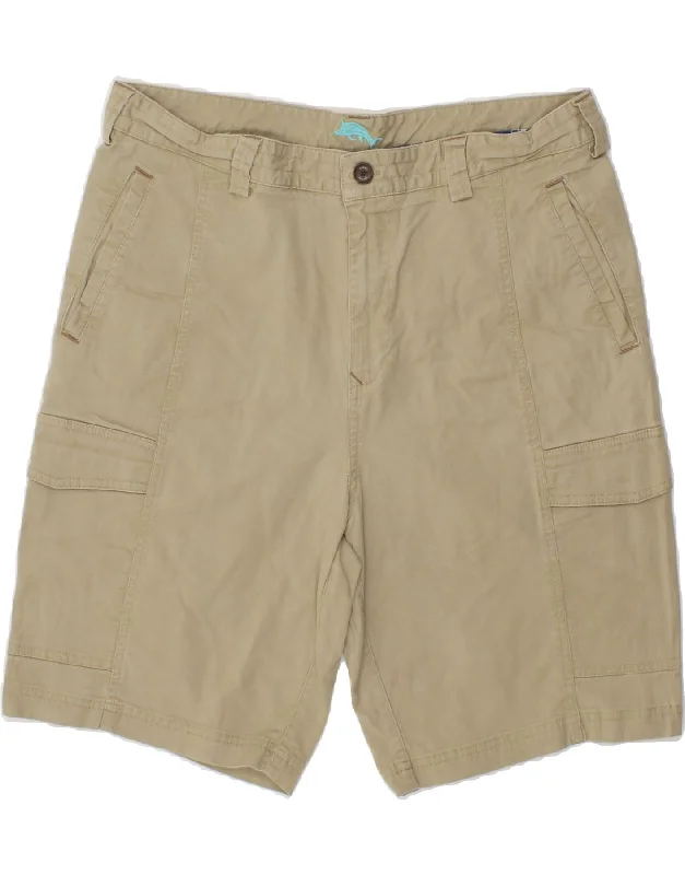 TOMMY BAHAMA Mens Cargo Shorts W36 Large Beige Cotton