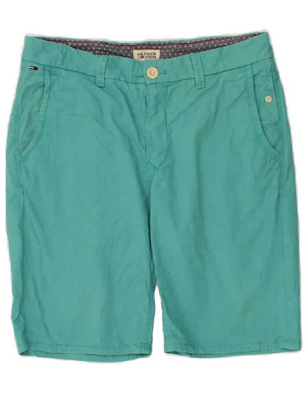 TOMMY HILFIGER Mens Casual Shorts W32 Medium Green Cotton