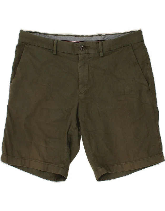 TOMMY HILFIGER Mens Flex Chino Shorts W36 Large Green Cotton