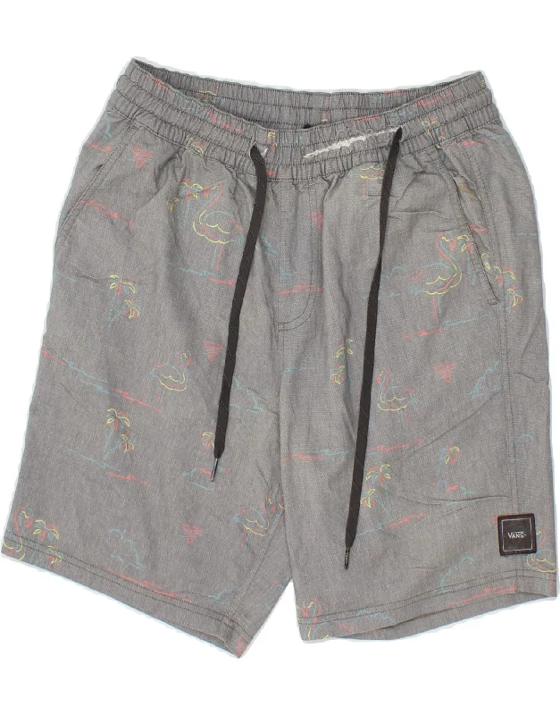 VANS Mens Abstract Pattern Casual Shorts Small W30  Grey Cotton