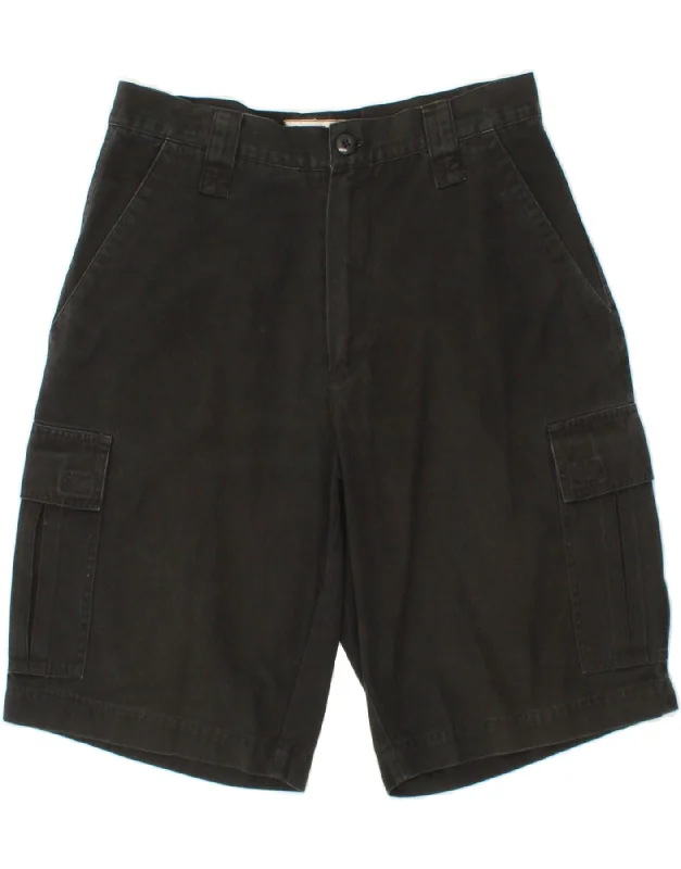 VINTAGE Mens Cargo Shorts IT 46 Small W32 Black Cotton