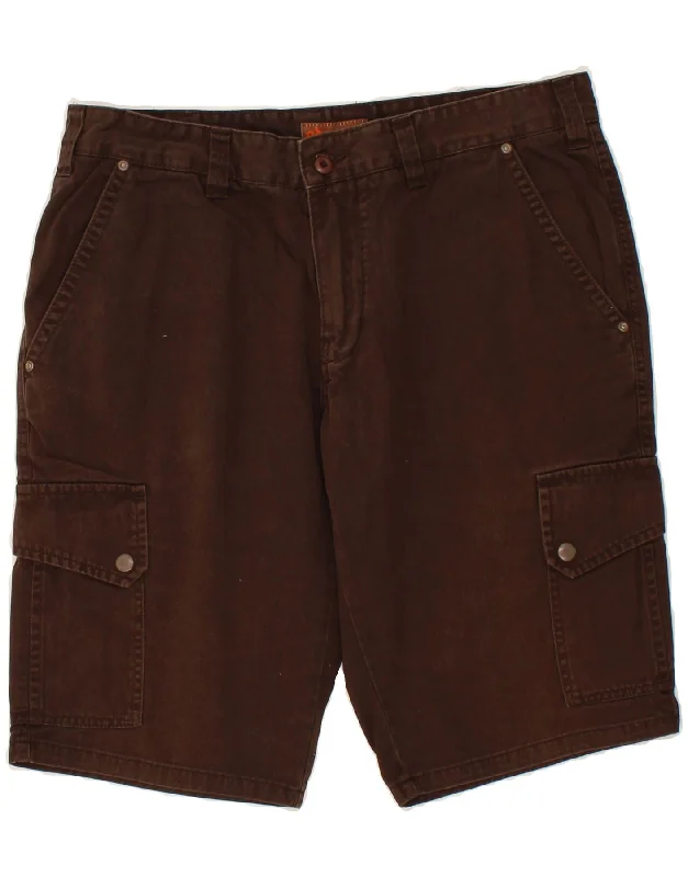 VINTAGE Mens Cargo Shorts IT 52 XL W34  Brown Cotton