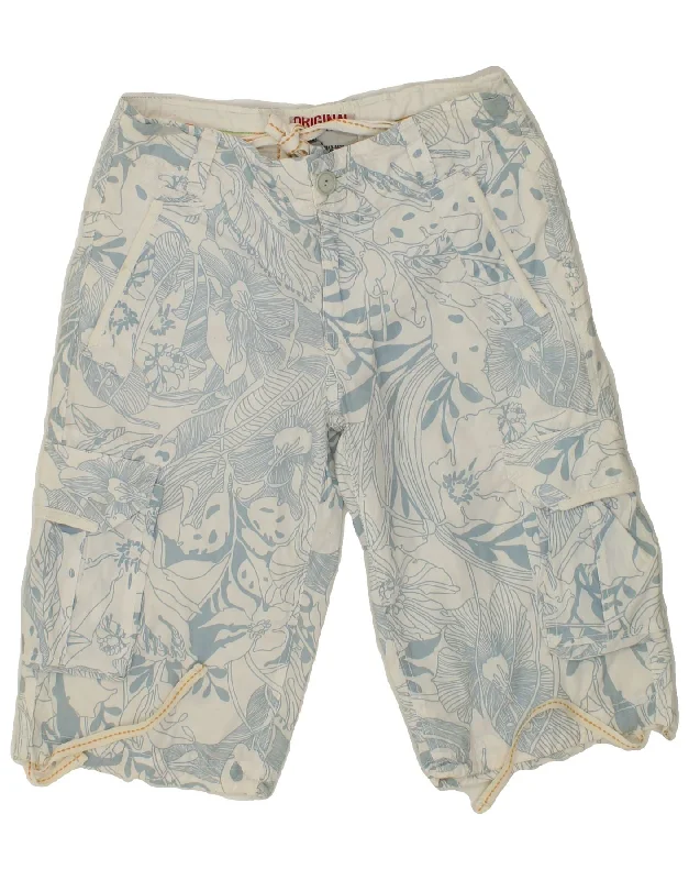 VINTAGE Mens Cargo Shorts W30 Medium  Blue Floral