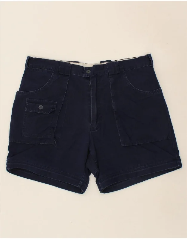 VINTAGE Mens Casual Shorts W36 Large Navy Blue Cotton