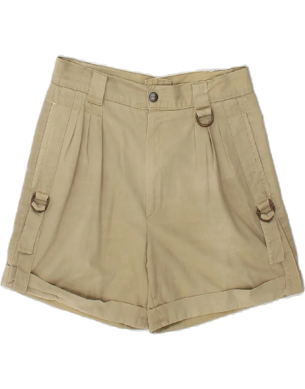 VINTAGE Mens Pegged Casual Shorts IT 46 Small W28  Beige Cotton