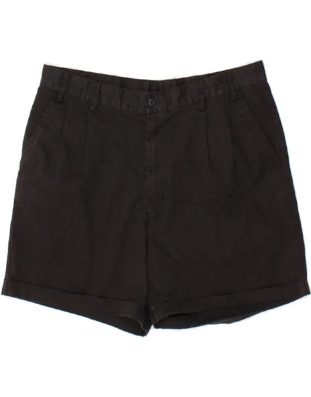 VINTAGE Mens Pegged Chino Shorts W36 Large  Black Cotton